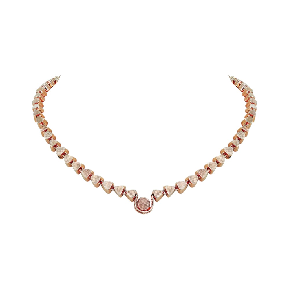 Sleek Open Polki Diamond Necklace with Central Statement Look